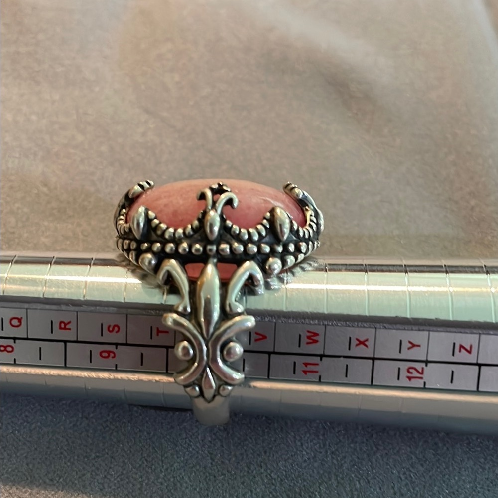 Carolyn Pollack Pink and Silver Filigree Ring
